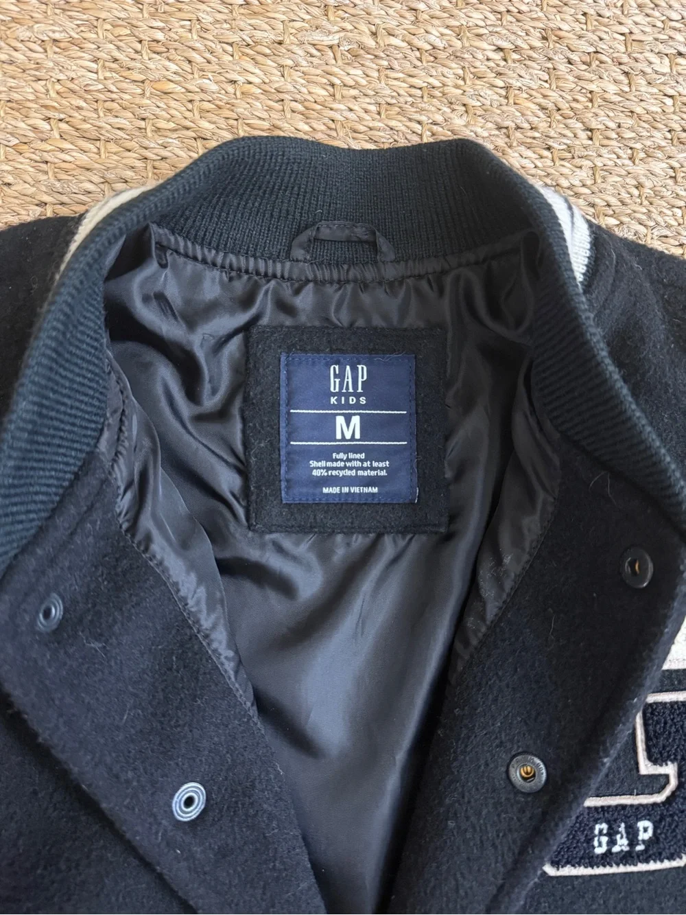 Gap Kids Varsity Letterman Jacket Wool Blend Bomber Coat Size M (8)